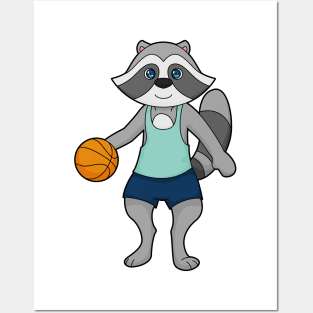 Racoon Basketball player Basketball Posters and Art